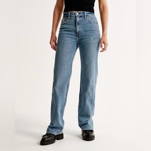 Abercrombie & Fitch the 90s relaxed jean high rise medium wash